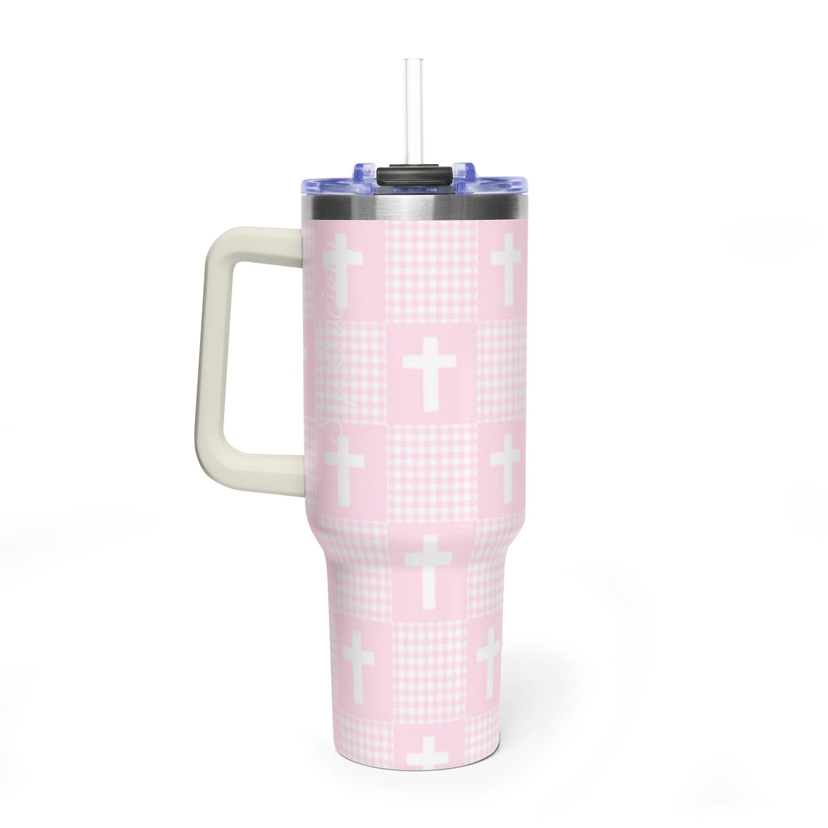 Vacuum Thermal Tumbler, 40oz  with sip society script