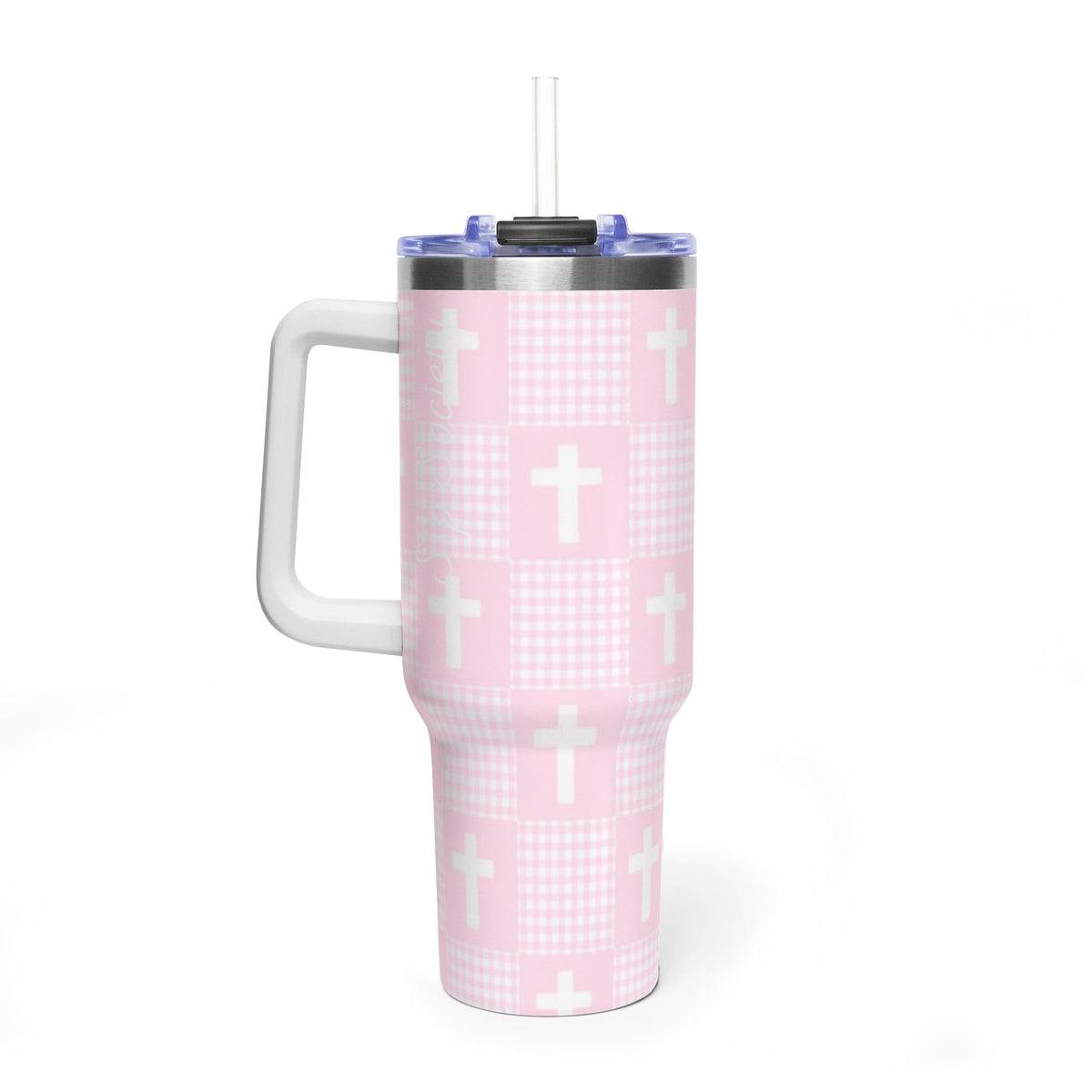Vacuum Thermal Tumbler, 40oz  with sip society script