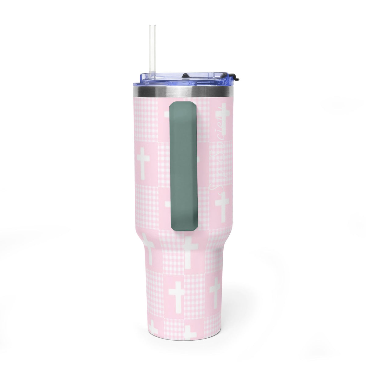 Vacuum Thermal Tumbler, 40oz  with sip society script