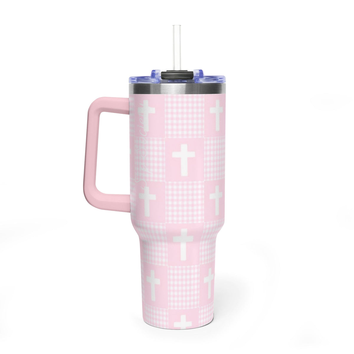 Vacuum Thermal Tumbler, 40oz  with sip society script
