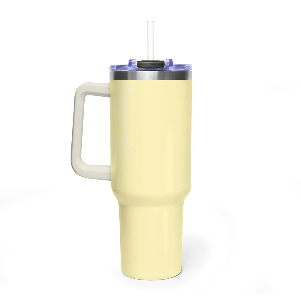 Vacuum Thermal Tumbler, 40oz with sip society script